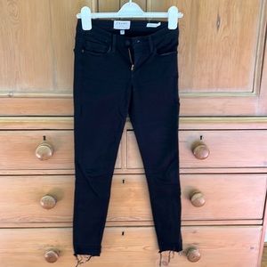 Black, Frame, Le Skinny de Jeanne, size 24, raw hem